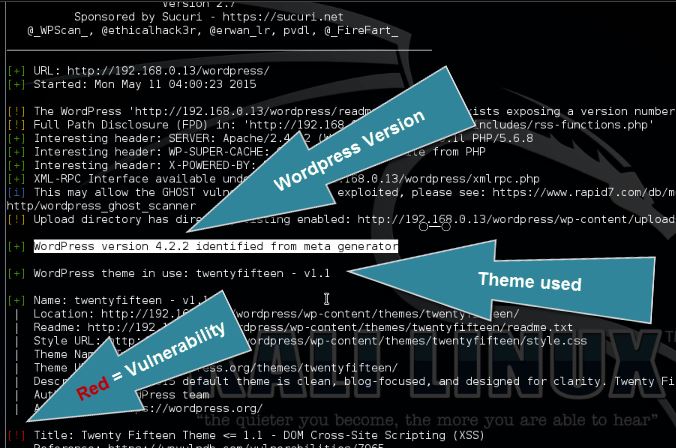 WPScan WordPress vulnerability scanner WPScan WordPress vulnerability scanner